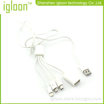 Usb To Lightning 8 Pin Micro 5 Pin Mini Usb And Usb Famale Multifunction Cable 